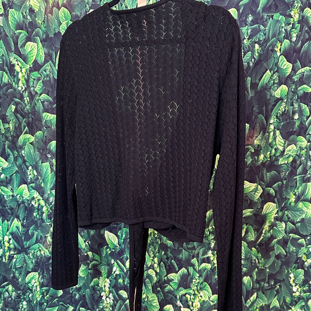 Style & Co. Black Tie-Front Shrug - Picture 3 of 5